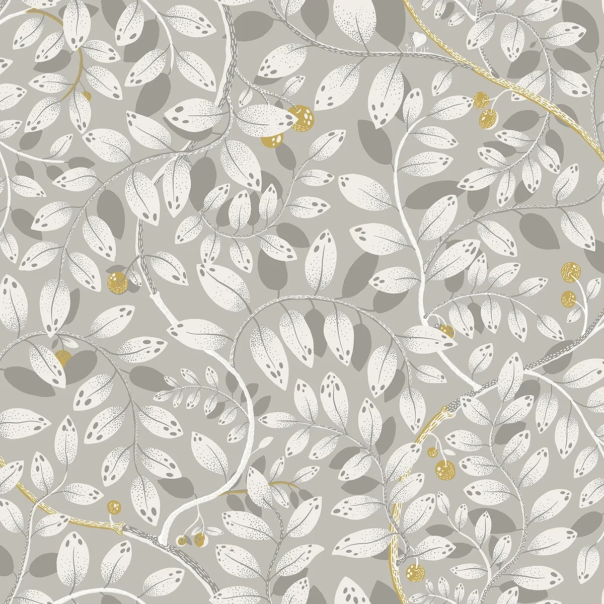 2932-65104 | Kirke Grey Leafy Vines Wallpaper