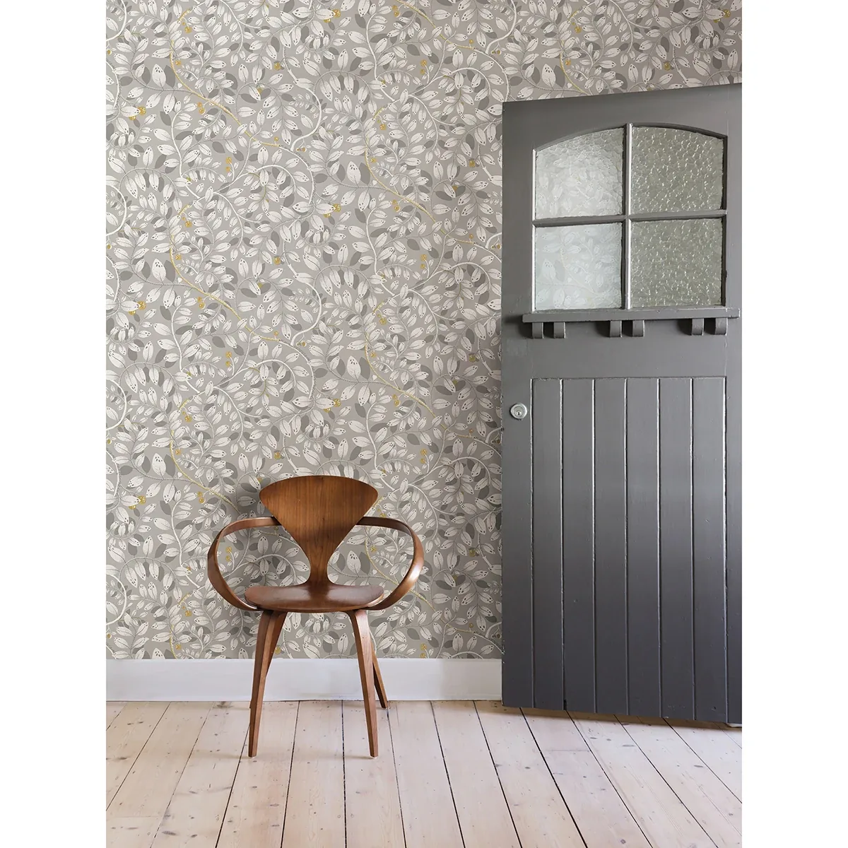 A-Street Prints Kirke Grey Leafy Vines Wallpaper | Wallpaper Twins A-Street Prints Kirke Grey Leafy Vines Wallpaper - SKU 2932-65104