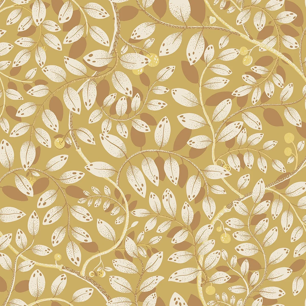 2932-65108 | Kirke Yellow Leafy Vines Wallpaper