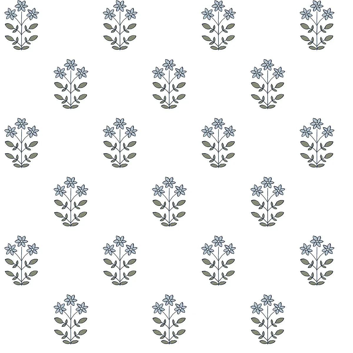 A-Street Prints Kit Blue Heather Floral Wallpaper - SKU AST4358
