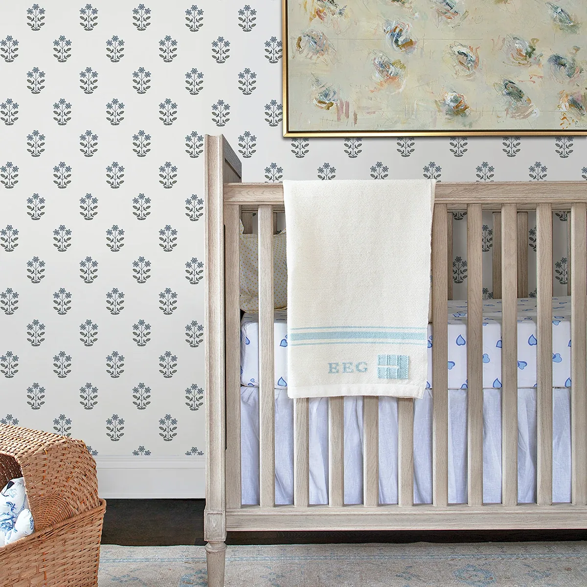 A-Street Prints Kit Blue Heather Floral Wallpaper - SKU AST4358