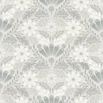 A-Street Prints Klockrike Light Grey Botanical Damask Wallpaper - SKU 2999-24125