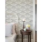 A-Street Prints Klockrike Light Grey Botanical Damask Wallpaper - SKU 2999-24125
