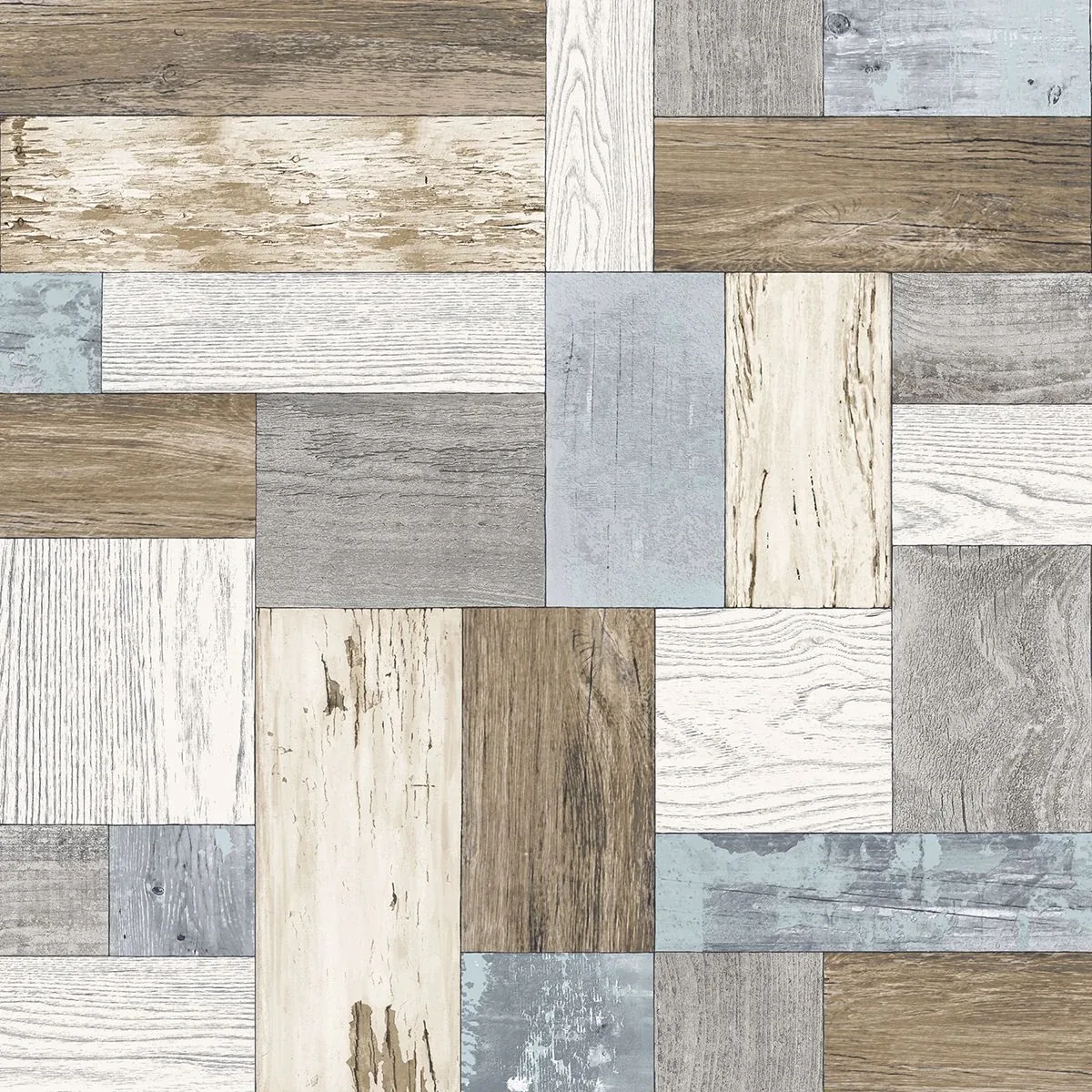 2922-25384 | Knock on Wood Multicolor Distressed Wallpaper