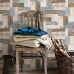 A-Street Prints Knock on Wood Multicolor Distressed Wallpaper - SKU 2922-25384