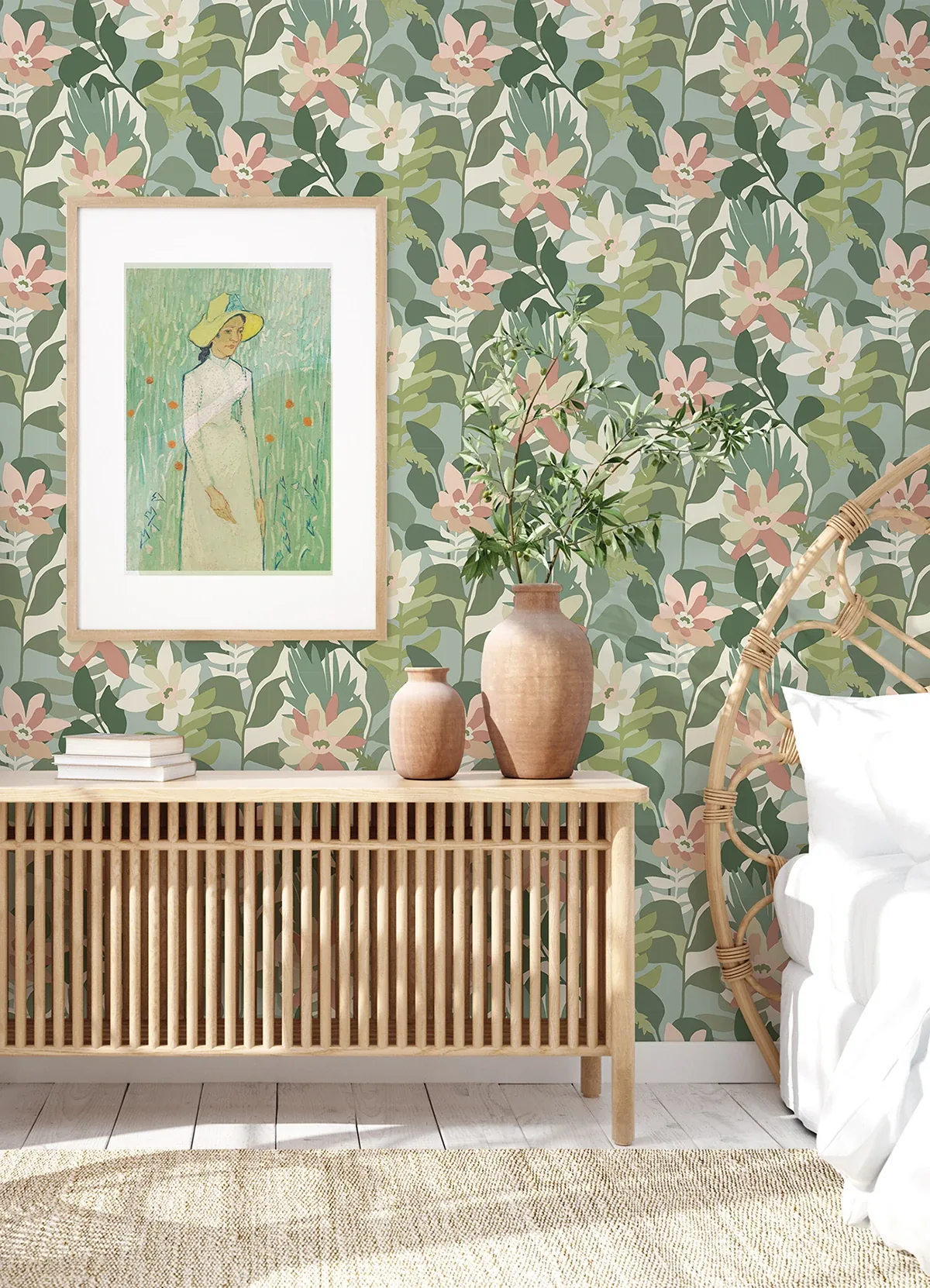 A-Street Prints Koko Green Floral Wallpaper - SKU 4014-26452