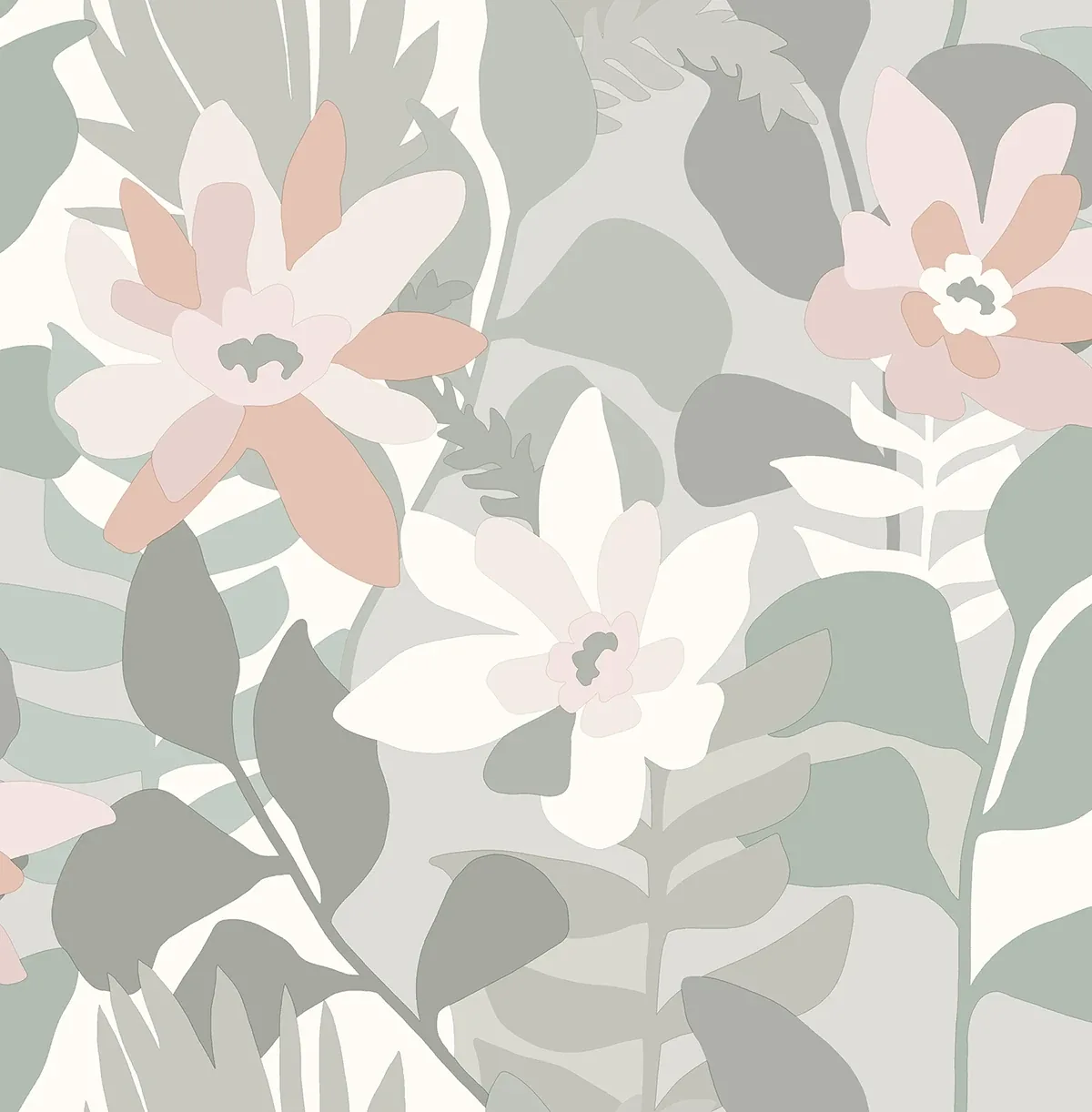 A-Street Prints Koko Grey Floral Wallpaper - SKU 4014-26454