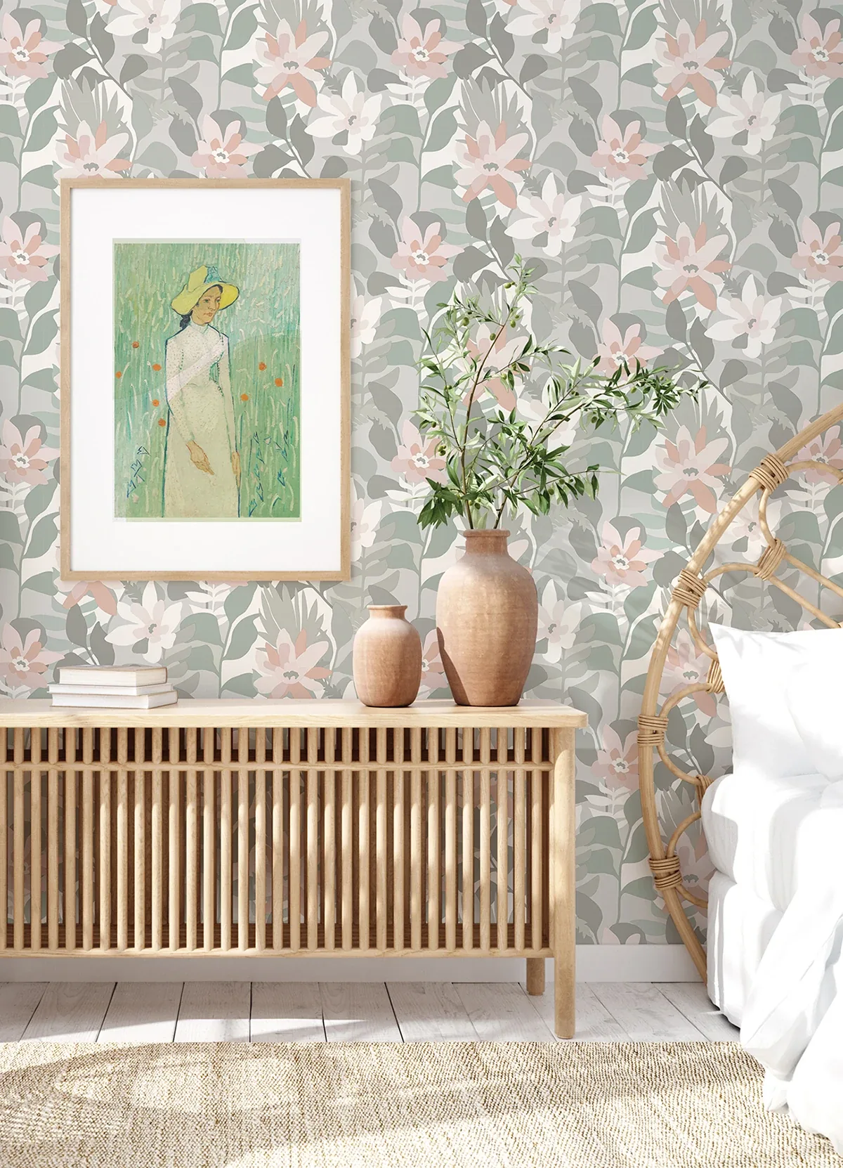 A-Street Prints Koko Grey Floral Wallpaper - SKU 4014-26454