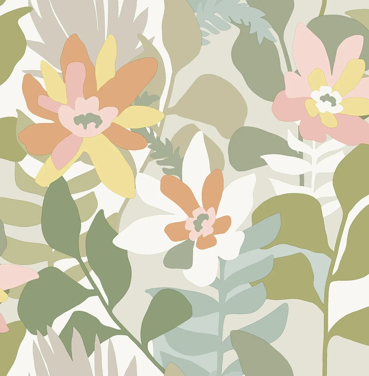 A-Street Prints Koko Taupe Floral Wallpaper - SKU 4014-26453