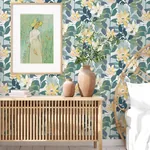 A-Street Prints Koko Turquoise Floral Wallpaper | Wallpaper Twins A-Street Prints Koko Turquoise Floral Wallpaper - SKU 4014-26456