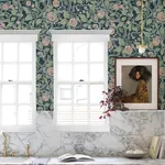 A-Street Prints Kort Dark Blue Fruit and Floral Wallpaper - SKU 4143-22028
