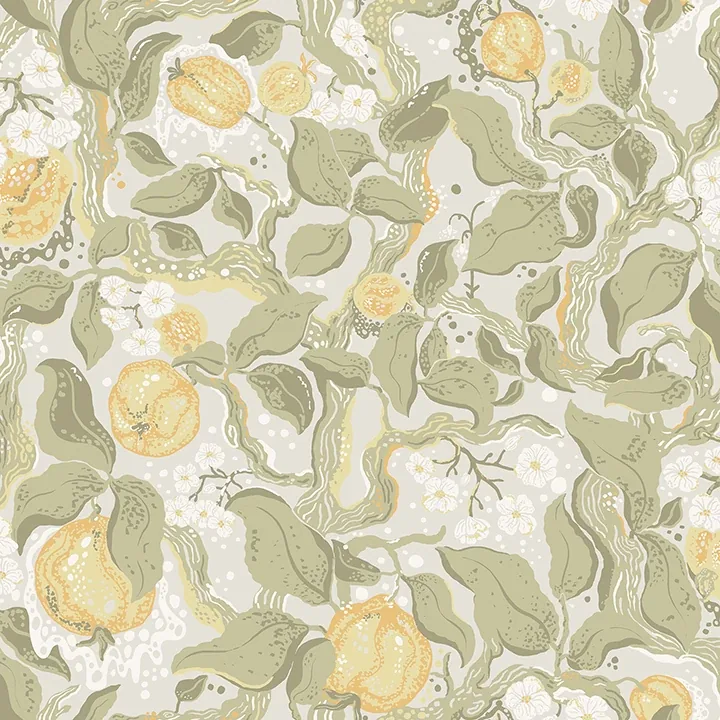 4143-22025 | Kort Sage Fruit and Floral Wallpaper