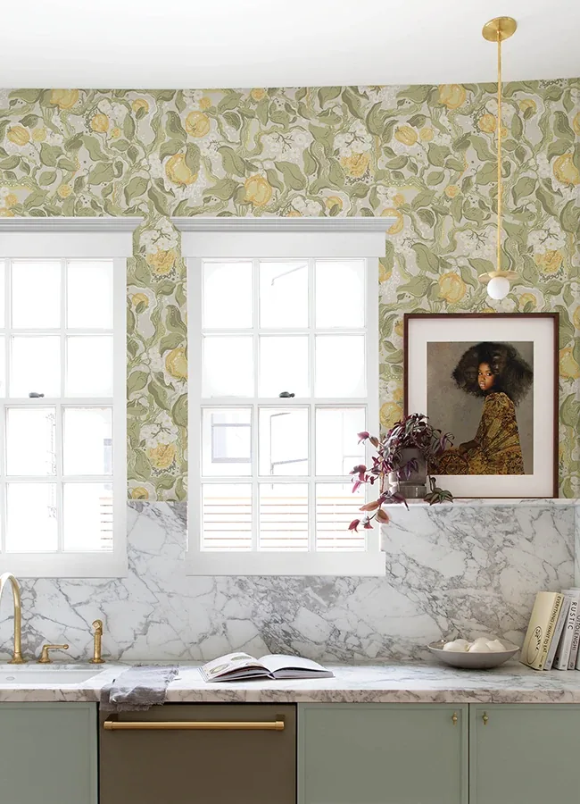 A-Street Prints Kort Sage Fruit and Floral Wallpaper - SKU 4143-22025