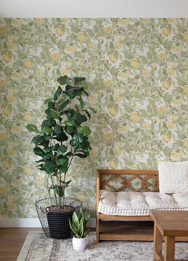 A-Street Prints Kort Sage Fruit and Floral Wallpaper - SKU 4143-22025