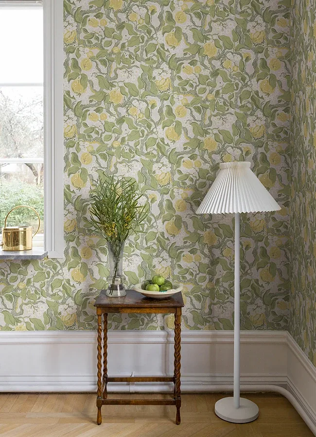 A-Street Prints Kort Yellow Fruit and Floral Wallpaper - SKU 4143-22027