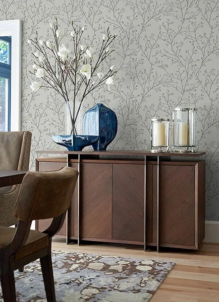 A-Street Prints Koura Platinum Branches Wallpaper | Wallpaper Twins A-Street Prints Koura Platinum Branches Wallpaper - SKU 2976-86456