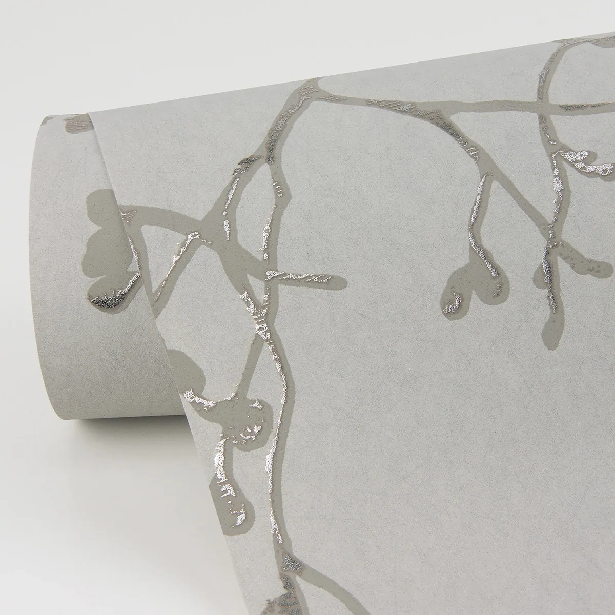 4019-86456 | Koura Platinum Budding Branches Wallpaper