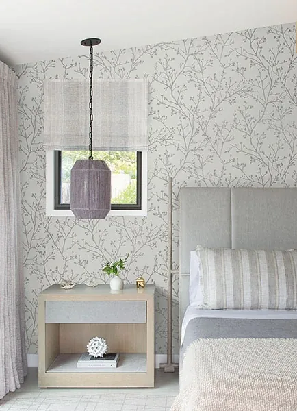 A-Street Prints Koura Silver Branches Wallpaper - SKU 2976-86453