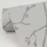 A-Street Prints Koura Silver Budding Branches Wallpaper | Wallpaper Twins A-Street Prints Koura Silver Budding Branches Wallpaper - SKU 4019-86453