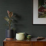 A-Street Prints Kowloon Charcoal Sisal Grasscloth Wallpaper - SKU 2923-80075
