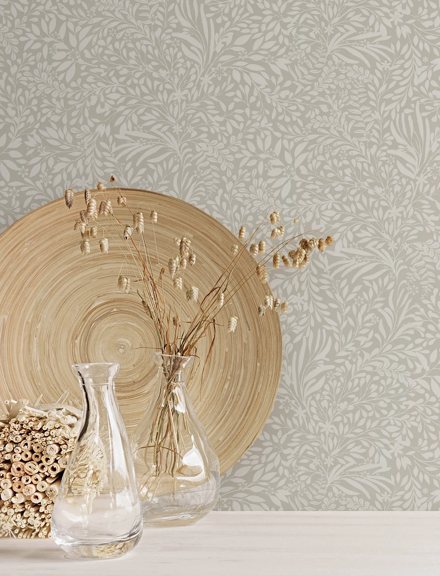 A-Street Prints Kristina Taupe Botanical Wallpaper - SKU 4201-20127