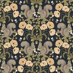 A-Street Prints Kurre Dark Blue Woodland Damask Wallpaper - SKU 2999-44123