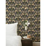 A-Street Prints Kurre Dark Blue Woodland Damask Wallpaper - SKU 2999-44123