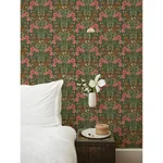 A-Street Prints Kurre Dark Green Woodland Damask Wallpaper - SKU 2999-44124