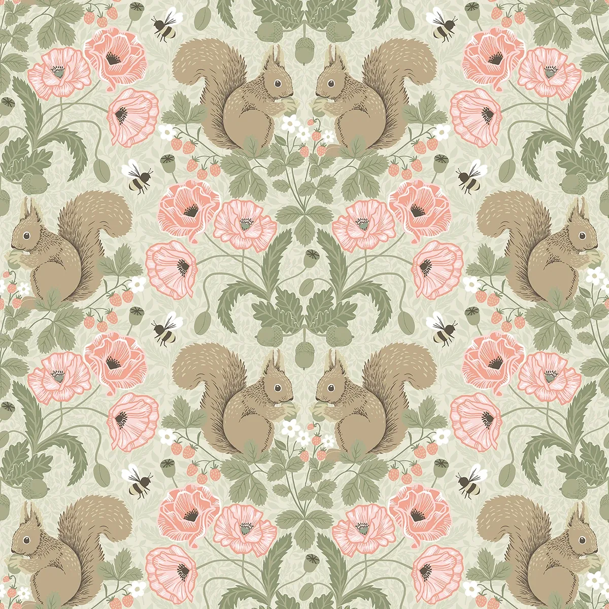 A-Street Prints Kurre Pink Woodland Damask Wallpaper - SKU 2999-44120
