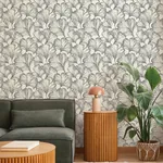 A-Street Prints Kyoto Charcoal Ginkgo Leaf Wallpaper - SKU 4177-27713