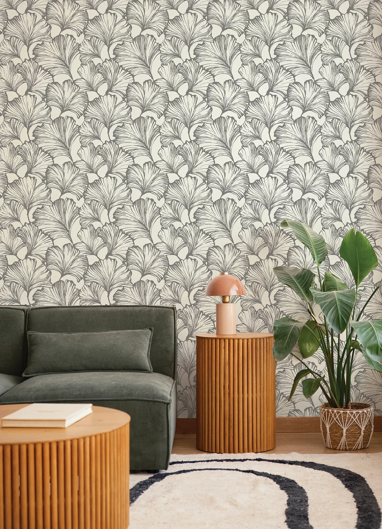 A-Street Prints Kyoto Charcoal Ginkgo Leaf Wallpaper - SKU 4177-27713