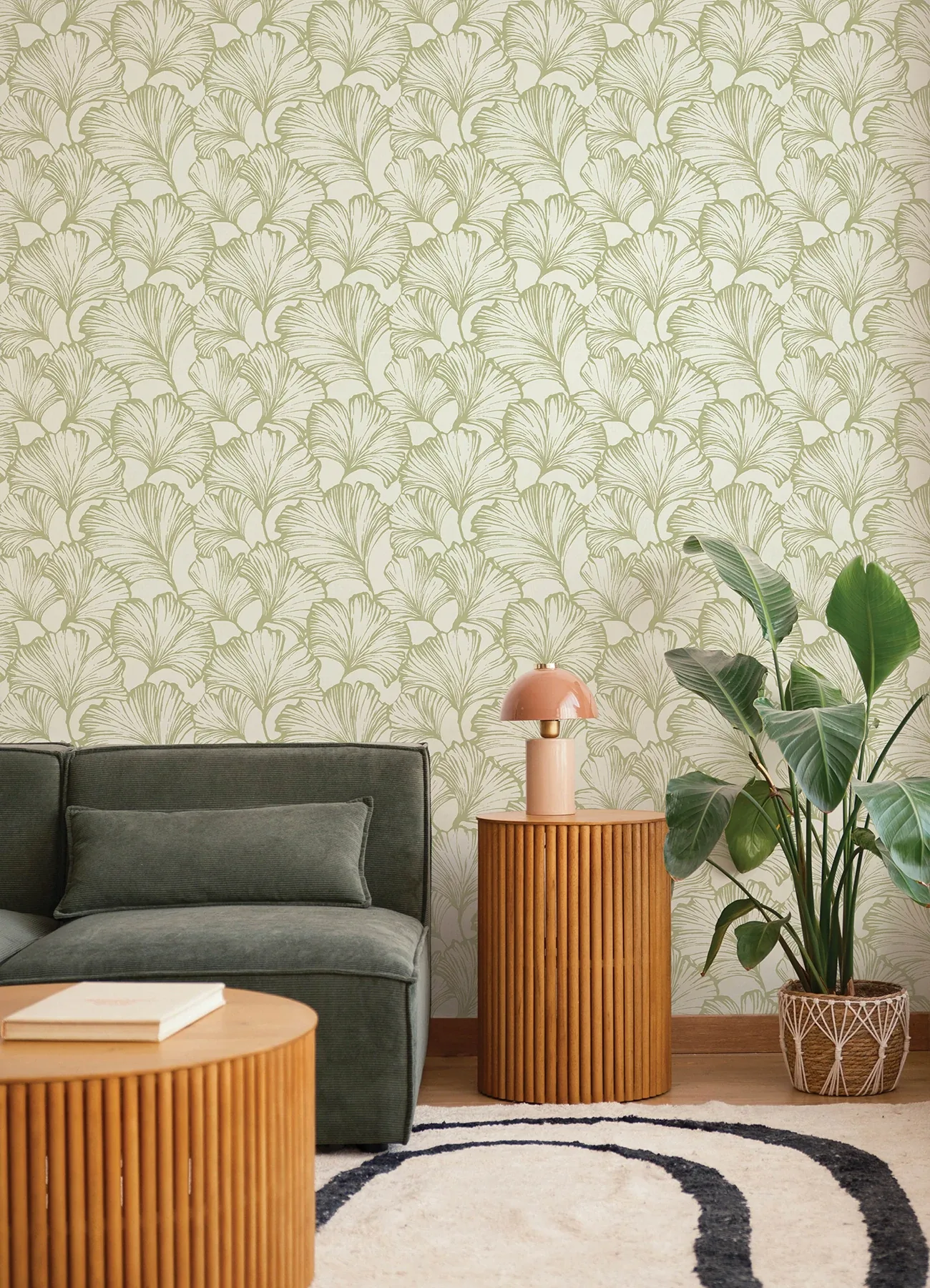 A-Street Prints Kyoto Moss Ginkgo Leaf Wallpaper - SKU 4177-27714