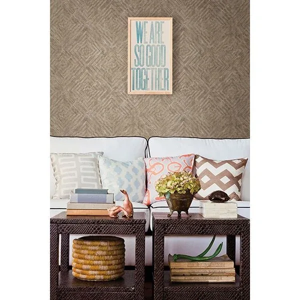 A-Street Prints Labyrinth Bronze Geometric Wallpaper - SKU 2540-24002