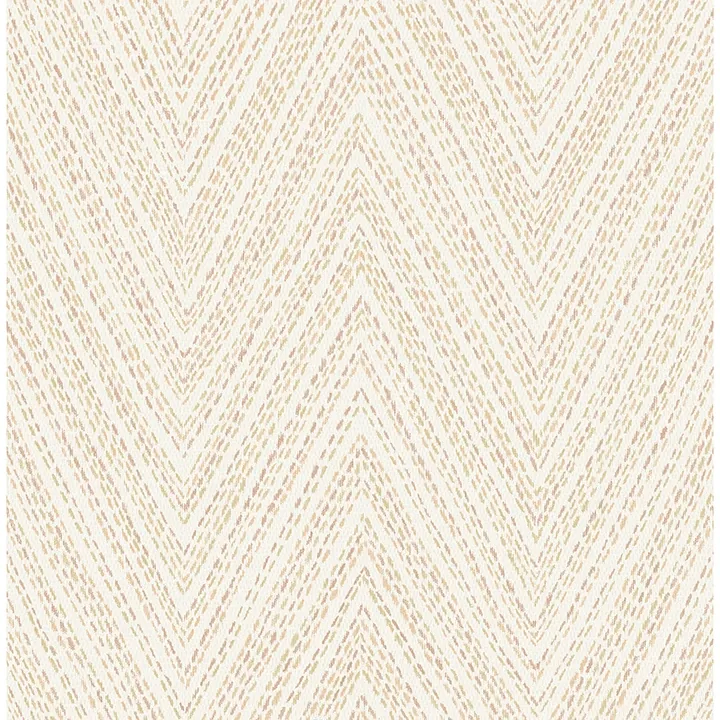 4147-27371 | Lainey Apricot Stitched Chevron Wallpaper