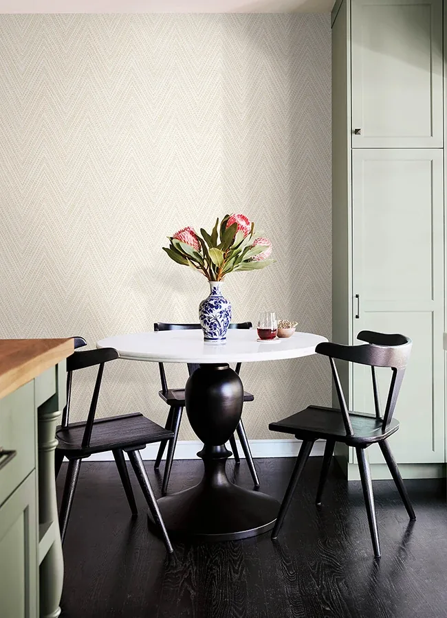 A-Street Prints Lainey Apricot Stitched Chevron Wallpaper - SKU 4147-27371