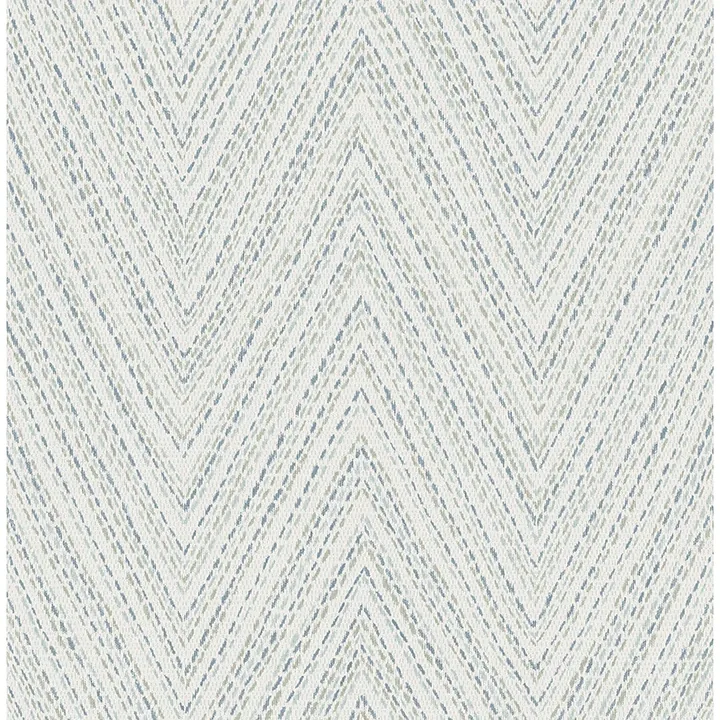 4147-27368 | Lainey Blue Stitched Chevron Wallpaper