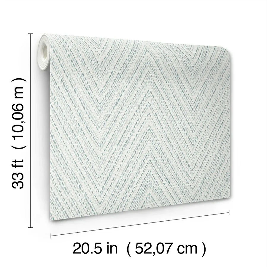 A-Street Prints Lainey Blue Stitched Chevron Wallpaper - SKU 4147-27368