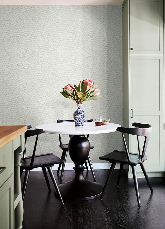 A-Street Prints Lainey Green Stitched Chevron Wallpaper - SKU 4147-27370