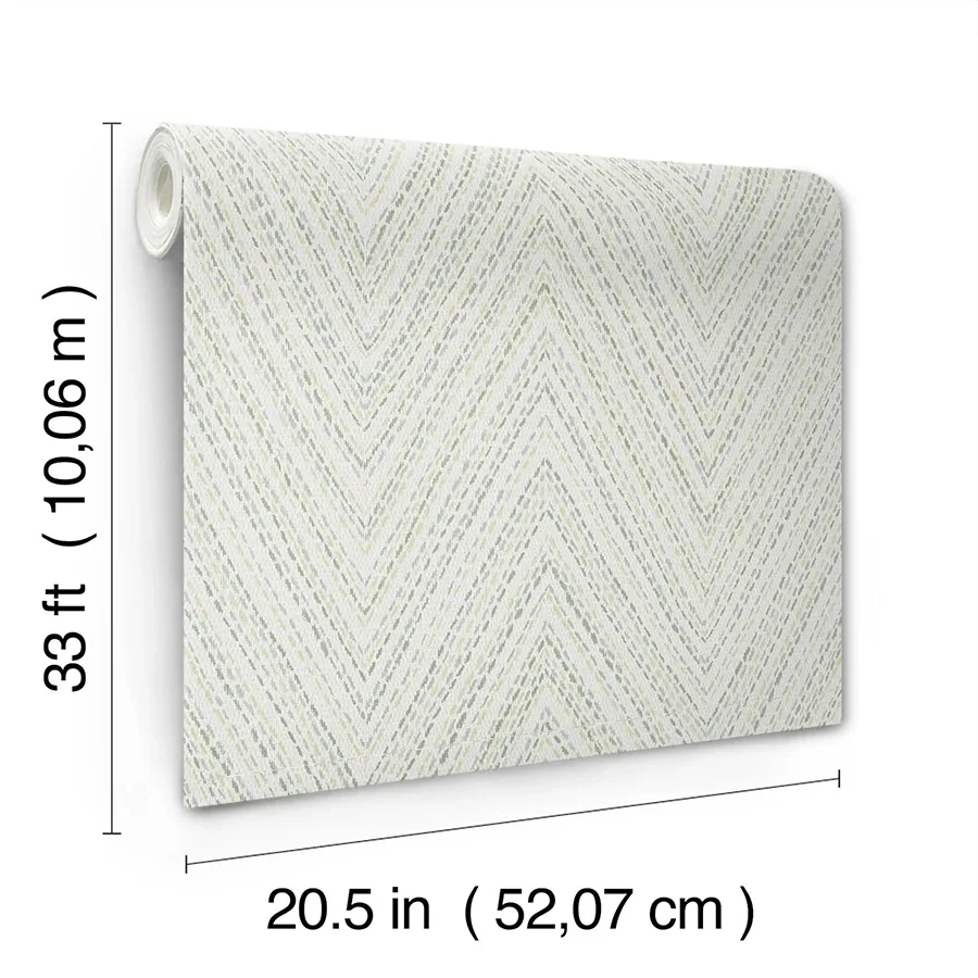 A-Street Prints Lainey Green Stitched Chevron Wallpaper - SKU 4147-27370