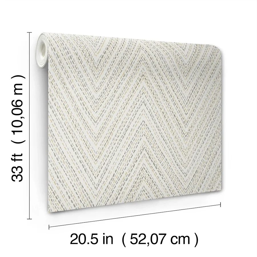 A-Street Prints Lainey Neutral Stitched Chevron Wallpaper - SKU 4147-27369