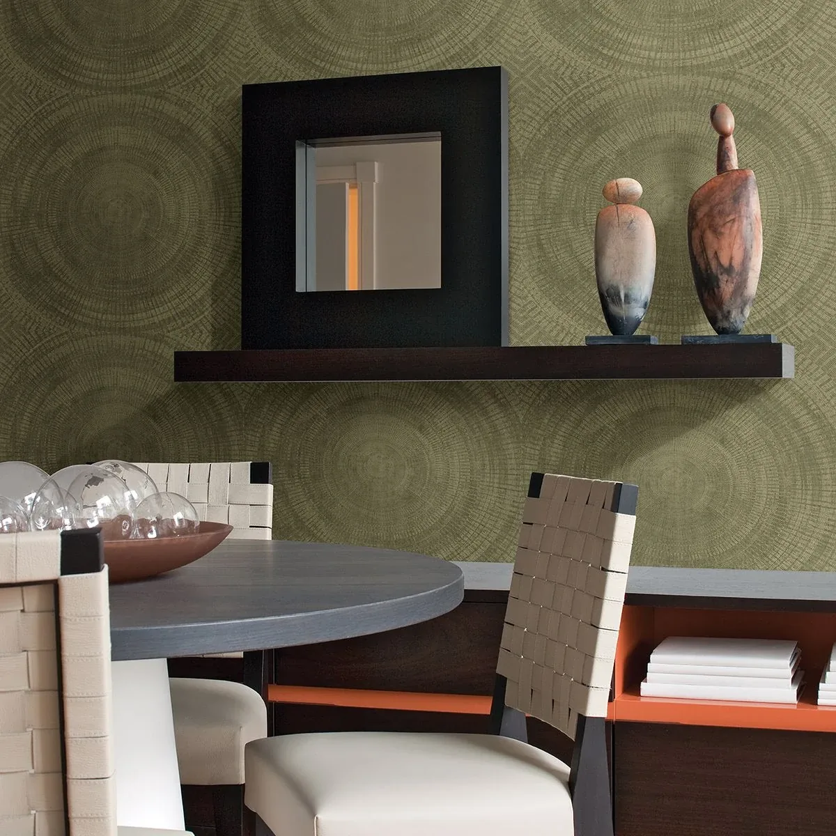 A-Street Prints Lalit Olive Medallion Wallpaper - SKU 2949-61104