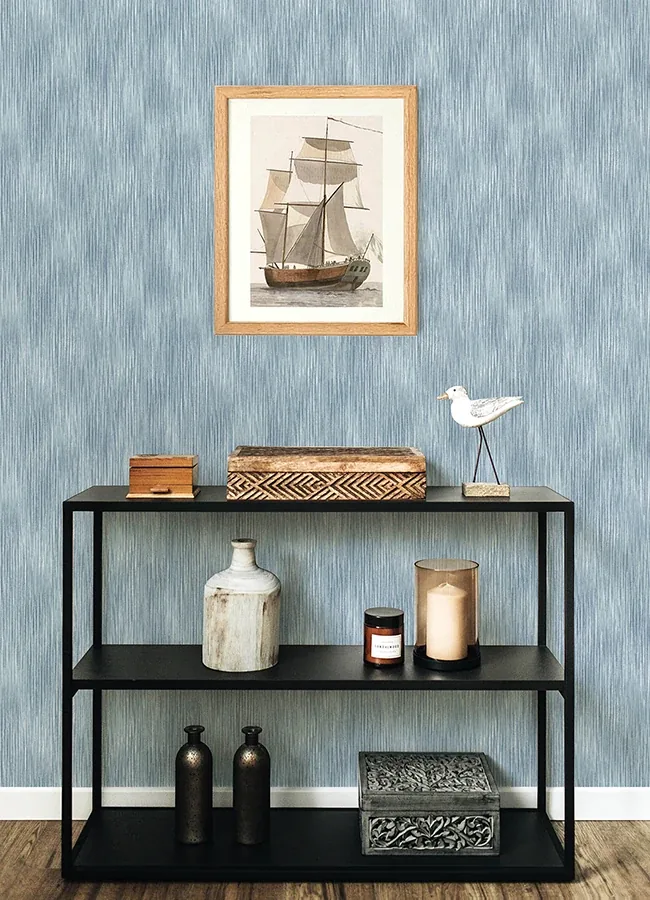 A-Street Prints Largo Sky Blue Striated Wallpaper - SKU 4172-27523