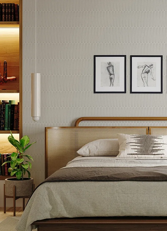 A-Street Prints Lars Light Grey Retro Wave Wallpaper - SKU 4066-26504