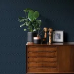 A-Street Prints Lars Navy Retro Wave Wallpaper - SKU 4066-26502