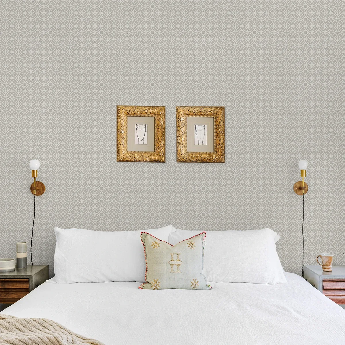 A-Street Prints Larsson Grey Ogee Wallpaper - SKU 2970-26135