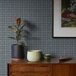 A-Street Prints Larsson Indigo Ogee Wallpaper | Wallpaper Twins A-Street Prints Larsson Indigo Ogee Wallpaper - SKU 2970-26137