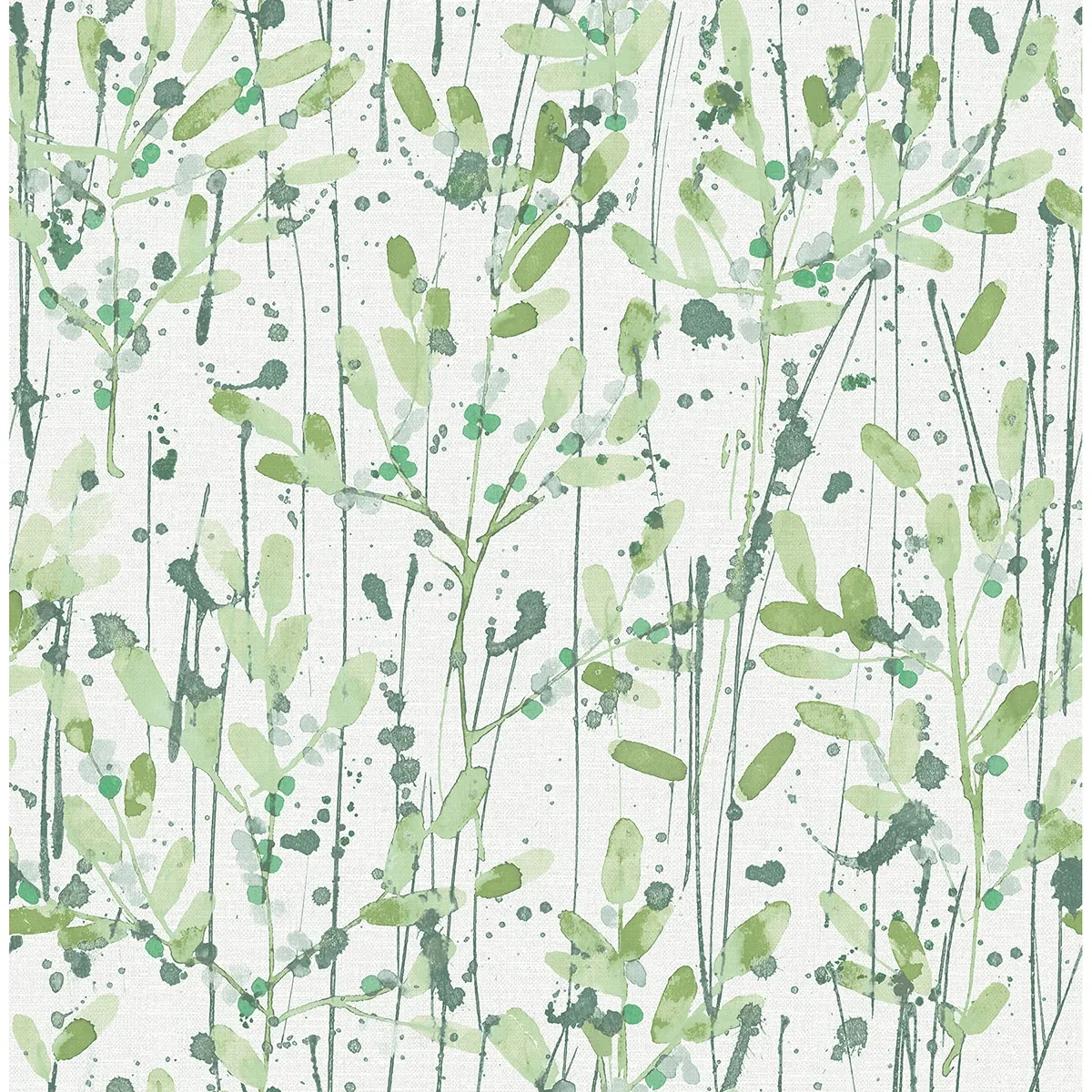 2975-26241 | Leandra Green Floral Trail Wallpaper