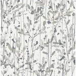 A-Street Prints Leandra Grey Floral Trail Wallpaper - SKU 2975-26238