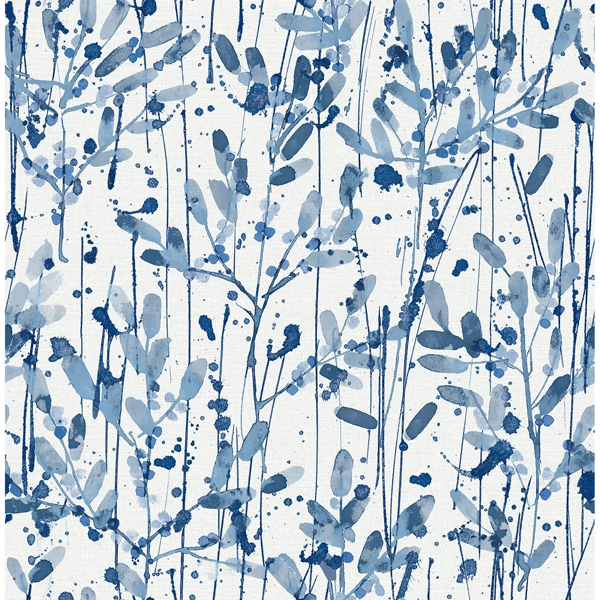 2975-26237 | Leandra Indigo Floral Trail Wallpaper