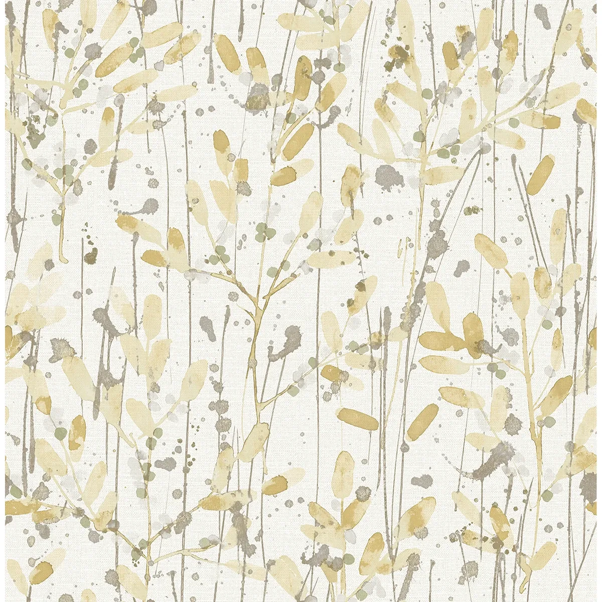 A-Street Prints Leandra Yellow Floral Trail Wallpaper - SKU 2975-26240